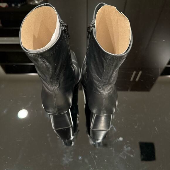Black Leather Ankle Boots - Picture 6 of 10